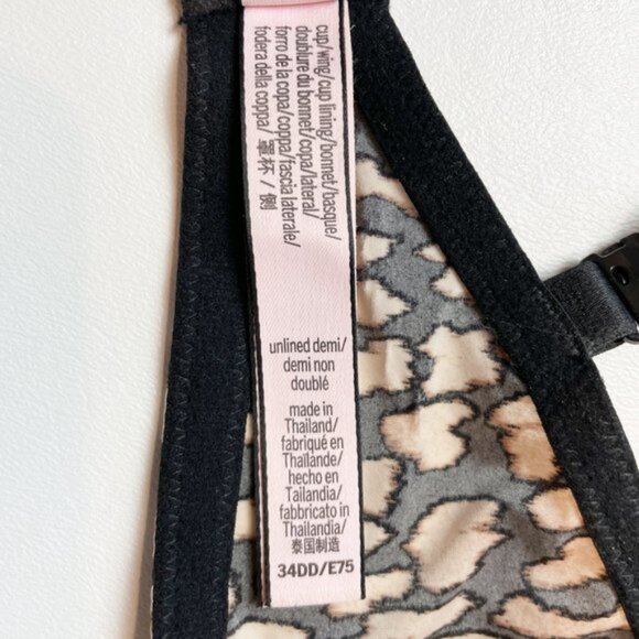 NWOT Victoria's Secret Bra 34DD Unlined Demi Leopard B1458 - Picture 7 of 8